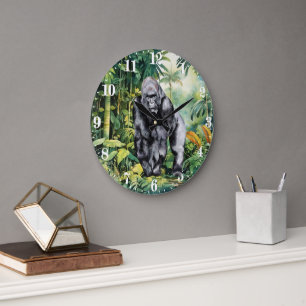 Coole jungle gorilla liefhebbers grote klok