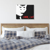 COOLE KAT INGEPAKT CANVAS AFDRUK (Insitu (Slaapkamer))