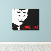 COOLE KAT INGEPAKT CANVAS AFDRUK (Insitu (Houten vloer))