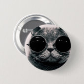 coole kattenkool met schoppen ronde button 5,7 cm (Voorkant /achterkant)