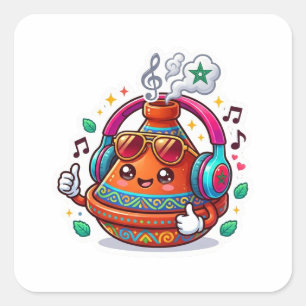 Coole Kawaii Marokkaanse Tagine Vierkante Sticker