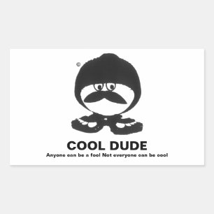 coole kerel rechthoekige sticker