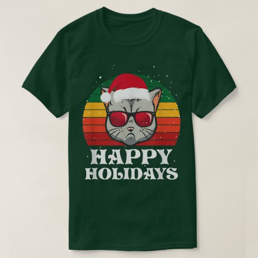 Coole Kerstkat Prettig Kerstfeest  T-shirt (Design voorkant)