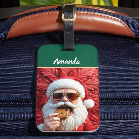 Coole kerstman bagagelabel (Voorkant Insitu 2)