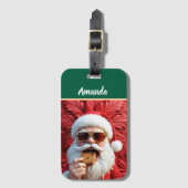 Coole kerstman bagagelabel (Voorkant (verticaal))