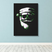 Coole Kerstman Canvas Afdruk (Insitu (Houten vloer))