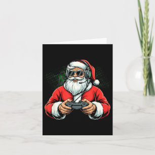 Coole Kerstman die videogames speelt Kerst Gamer J Kaart
