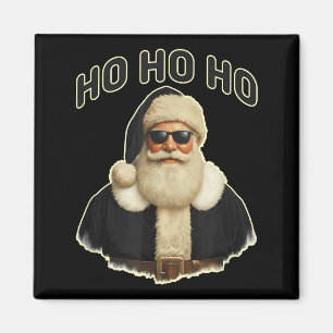 Coole Kerstman in zwarte hoed Sungles Grafisch  Magneet