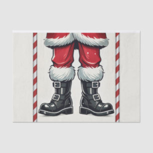 Coole Kerstman in Zwarte Laarzen Kerstvakantie  Tissuepapier