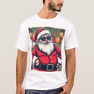 Coole Kerstman met trendy zonnebril T-shirt