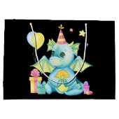 coole kinder unisex dragon voegt naam Happy Birthd Groot Cadeauzakje (Achterkant)