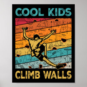Coole kinderen klimmen muren extrem sport klimmen  poster