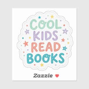 Coole kinderen lezen boeken - boekenliefhebber lee sticker