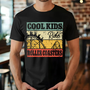 Coole kinderen rijden in achtbaan grappige coaster t-shirt