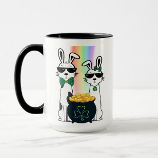 Coole konijnen en pot met goud mok