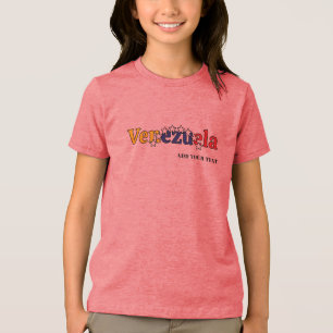 coole landenvlag aanpassen kind Venezolaanse roos Tri-Blend Shirt