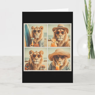 Coole Leeuwen Met Zonnebril Cute Dieren Vakantie S Kaart