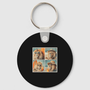 Coole Leeuwen Met Zonnebrillen Strand Dieren Vakan Sleutelhanger