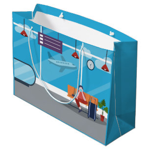coole luchthaven op reis partij Large Gift Bag Groot Cadeauzakje