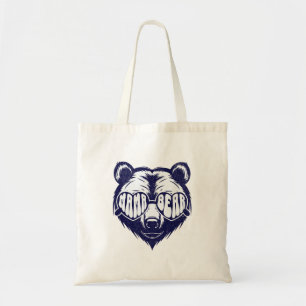 Coole Mama Beer met Zonnebril Navy Blauwe Dier Tote Bag
