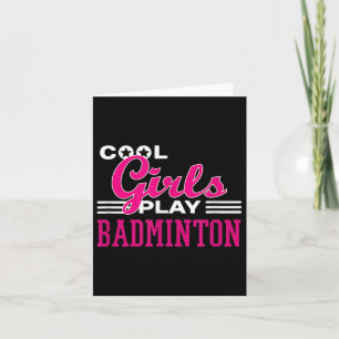 Coole meisjes spelen badminton kaart