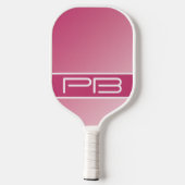 Coole Moderne Dubbele Initialen Gradiënt Roze Meis Pickleball Paddle (Achterkant)
