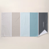 Coole moderne strepen gepersonaliseerd strandlaken (Voorkant)