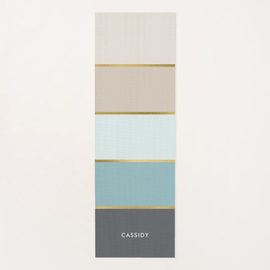 Coole moderne strepen gepersonaliseerd yogamat (Voorkant)