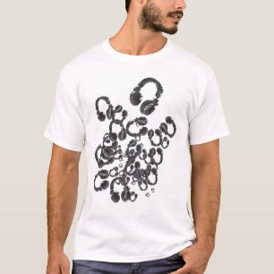 coole muziek stempel van DJ hoofdtelefoon T-shirt