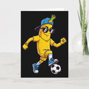 Coole Nana speelt voetbal voetballer Funny Fruit Kaart