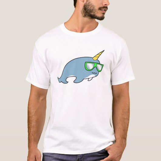 , coole Narwhal in schaduwen T-shirt (Voorkant)