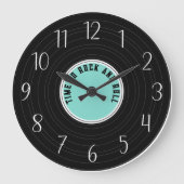 coole nep record retro tijd rock roll voeg tekst t grote klok (Voorkant)