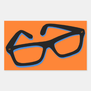 Coole Nerd Bril Rechthoekige Sticker