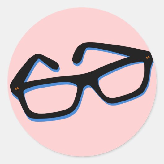 Coole Nerd Bril Ronde Sticker (Voorkant)