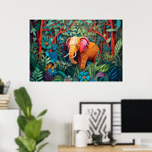 Coole olifant oerwoud liefhebbers poster (Thuiskantoor)