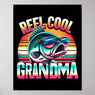Coole oma Funny Fishing oma Moederdag Poster