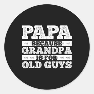 Coole opa kunst voor mannen grootvader papa ouder ronde sticker