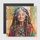 Coole oude dame in dreadlocks hippie vrouw   (Voorkant / Achterkant)