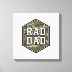 Coole papa camouflage zeshoek vintage graveer ontw canvas afdruk