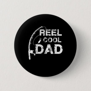 Coole papa visser vadersdag cadeau T-shirt Ronde Button 5,7 Cm