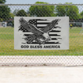 coole patriottische God Bless America Eagle Flag Spandoek (Insitu)