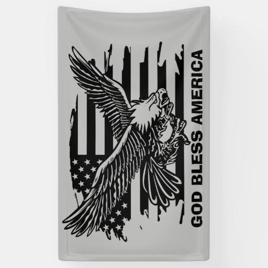 coole patriottische God Bless America Eagle Flag Spandoek (Verticaal)