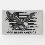 coole patriottische God Bless America Eagle Flag Spandoek (Horizontaal)