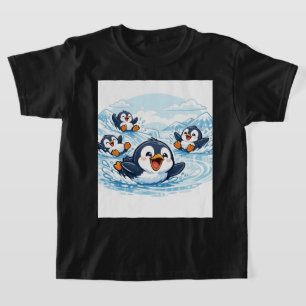 Coole Penguin Glijbaan – Leuke Cartoon Winter Graf T-shirt