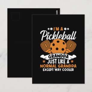 Coole Pickleball Opa Speler Briefkaart