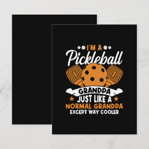 Coole Pickleball Opa Speler Informatiekaartje