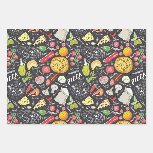 coole pizza party inpakpapier vel (Voorkant 3)