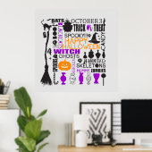 coole Poster van Halloween woordpartij (Thuiskantoor)