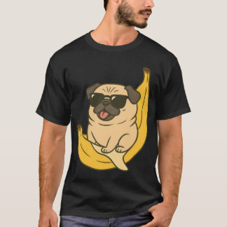 Coole Pug met Zonnebril op Banaan - Grappige Hond T-shirt