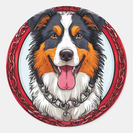 Coole rashond ronde sticker (Voorkant)